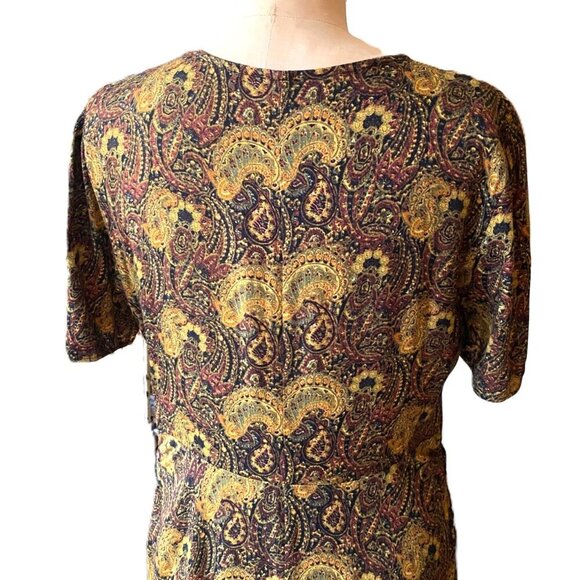Free People Olivia Midi Dress Paisley Print V neck - Picture 10 of 16